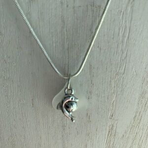 Dolphin sea-glass pendant